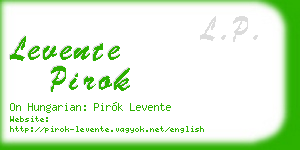 levente pirok business card